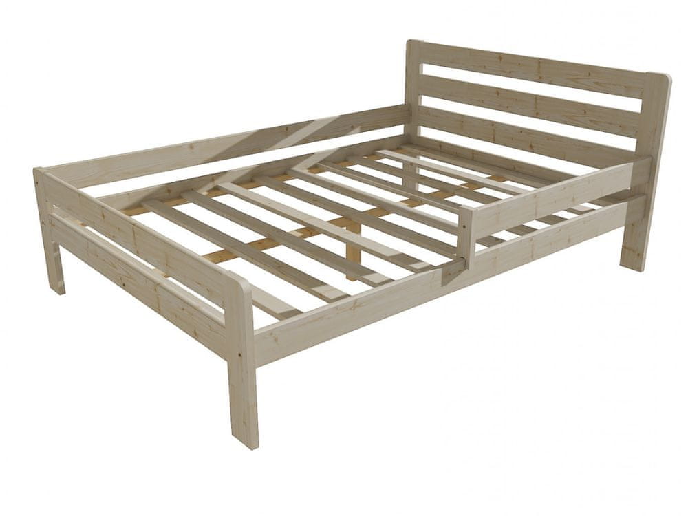 eoshop Detská posteľ so zábranou VMK001C KIDS (Rozmer: 120 x 200 cm, Farba dreva: surové drevo)
